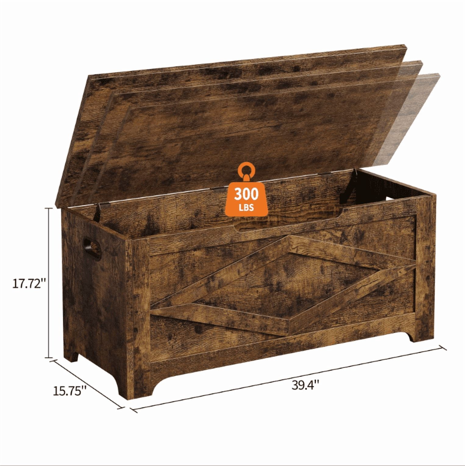 Huisuilinss Storage Chest,Farmhouse Storage Bench,Wood Toy Chest With Safety Hinge,End Of Bed Bench,Storage Trunk,Entryway Organizer For Entryway Bedroom Living Room