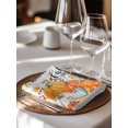 thumbnail image 6 of Fall Maple Leaf Cloth Napkins Set of 4 Reusable Dinner Napkins, Thanksgiving Orange White Pumpkin Plaid Cocktail Napkin Washable Table Napkins for Wedding/Holiday Party/Baby Shower 20"x20", 6 of 7