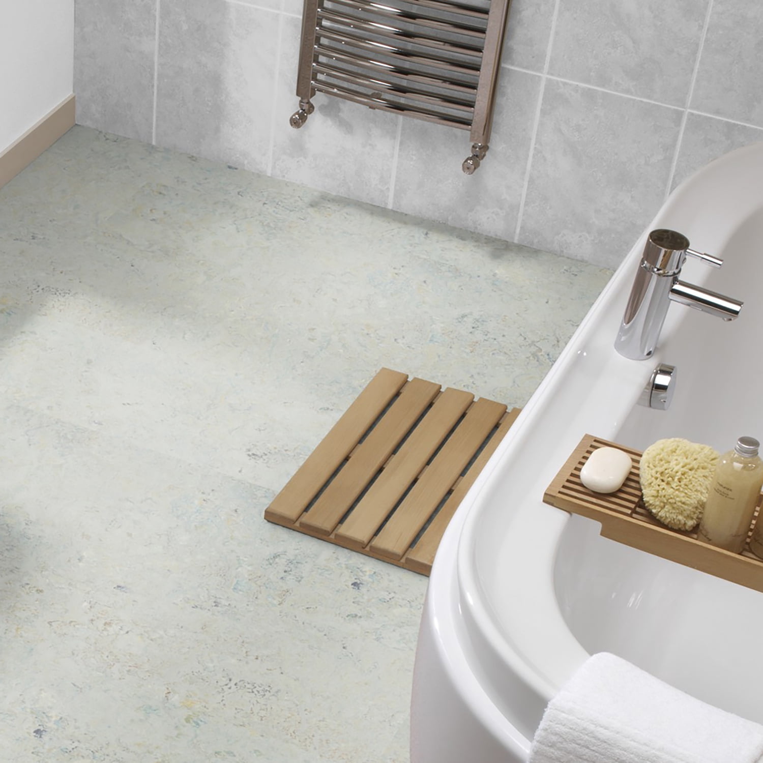Forbo Flooring Marmoleum Cinch Loc Seal 11.81" x 11.81" Laminate Square in Seashell 6.78 Sq ft