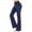 Dark Blue, variant on Jacenvly Flare Leggings for Women Misses Fashion Sport Yoga Pants Solid Mid High Waist Solid Long Pants