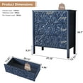 thumbnail image 2 of 3-Drawer Dresser Chest, Modern Wooden Flower Motif Dressers with Wide Storage Space Chest of Drawers Bedside Nightstand Dresser Closet for Living Room Bedroom, Hallway (Blue), 2 of 13