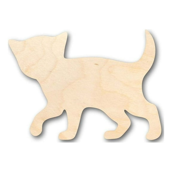 Unfinished Wood Kitten Cat Shape - Animal - Pet - Craft - up to 46" DIY 18" / 1/4"