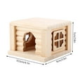 thumbnail image 4 of YLSHRF 1Pc Natural Wooden Hamster House Flat Top Cabin Rat Hut Mouse Cage for Small Pet Toys, Flat Hamster House, Hamster House, 4 of 7