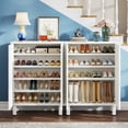 thumbnail image 4 of Tribesigns Shoe Cabinet,5-Tier White Shoe Organizer with Doors and Shelves,Shoe Rack foe Narrow Closet, Hallway, Living Room, 4 of 8