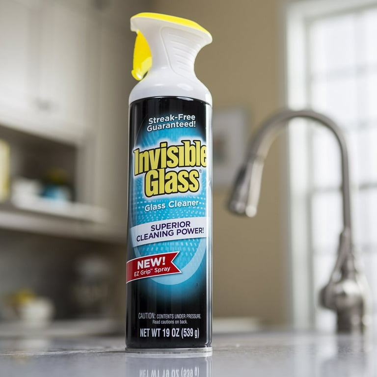 Invisible Glass 91160-6PK Premium Glass Cleaner with EZ Grip 19-Oz Can,  114. Fluid_Ounces, 6 Pack