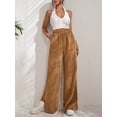 thumbnail image 1 of Pantalones casuales de cintura alta para mujer, pantalones de pana de color sólido europeo y americano con dobladillo con abertura y costuras para mujer, 1 of 6