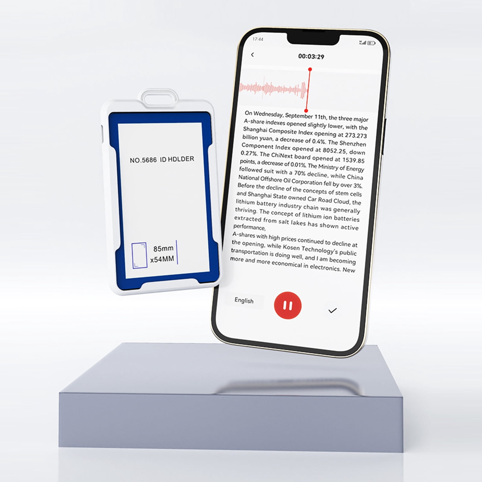 HUISZJ AI Voice Recorder, Portable AI Note Taking Device App Control, Work Badge Recorder for Speeche Meeting Interview (64GB