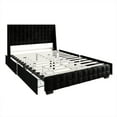 thumbnail image 3 of Castle Place Square Weave Contemporary Velvet Full Platform Bed With Storage, Black, 3 of 11