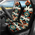 thumbnail image 2 of Yuyamidu 14 PCS Aztec Car Seat Covers Full Set with Steering Wheel Cover Gemoetric Trash Bin Auto Seat Belt Pad Cup Holders Car Armrest Cover Handbrake Cover Rearview Mirror Cover Cover, 2 of 7