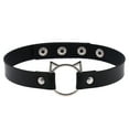 thumbnail image 1 of Collier Ras-de-Cou pour Femmes Tête de Chat Ajustable Collier Gothique Ras-de-Cou Faux Cuir, 1 of 10