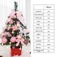thumbnail image 5 of Artículos de decoración Irfora Mini árboles de Navidad artificiales de mesa con lazo, ciervo, conejo, bola de pelo de algodón, campana de plumas, adornos de copo de nieve para mesa, escritorio, decor, 5 of 5