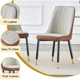 thumbnail image 6 of SUDICA 63" Glass Dining Table Set for 6, Gray-Brown PU Chairs, Gold Base for Villa Dining Room, 6 of 7