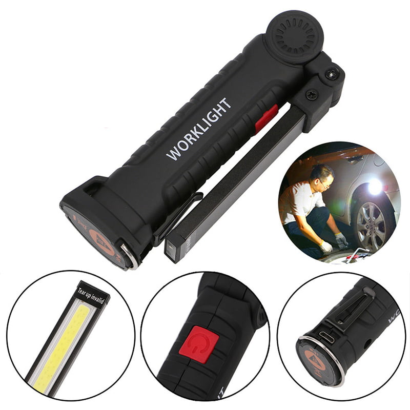 COB LED Flashlight Work Lamp Rechargeable Magnetic Torch Repair Light Flexible 