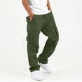thumbnail image 2 of SERTG Boys Cargo Pants Elastic Waist Drawstring Loose Straight Leg Work Trousers with Pockets for Kids School Daily Wear Casual Sportswear Bottoms, 2 of 8