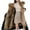 Khaki, variant on Lovskoo Womens Winter Coats Hooded Quilted Jacket Loose Casual Faux Fur Lined Thickened Warm Mid Length Long Sleeve Cotton Padded Jacket Black