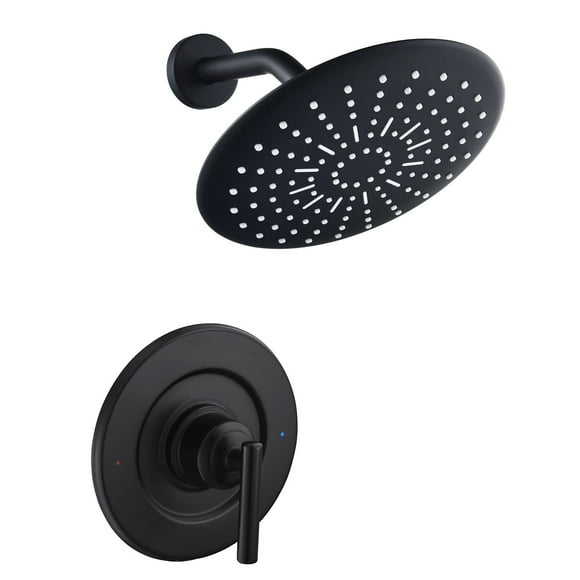 Garniture de Baignoire et Douche à Pression Équilibrée pour Moen, Pommeaux de Douche de 8 Pouces avec Joint à Billes en Laiton Réglable, Noir Mat