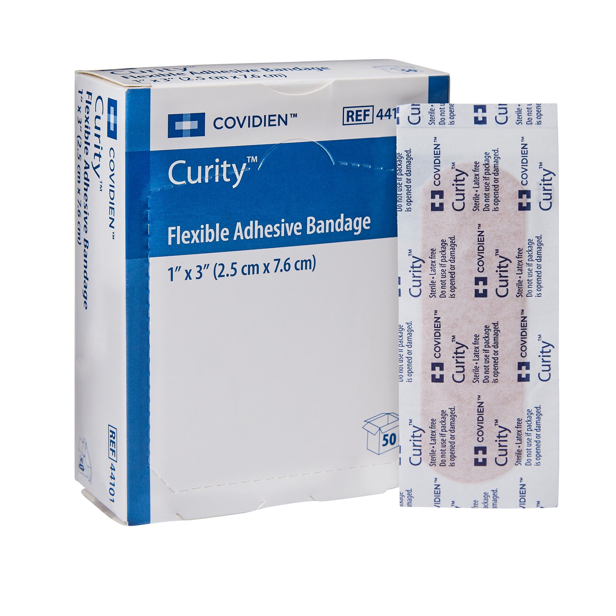 Curity Tan Fabric Adhesive Bandage Sterile 1 x 3' 50 per Box