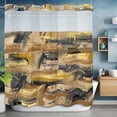 thumbnail image 2 of Gray Yellow No Hook Shower Curtain with Snap in Liner Abstract Modern Retro Polypropylene Pigment Taxture Waterproof Bathroom Shower Curtain with See Through Top Window for Bathtub 72" x 78", 2 of 9