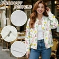 thumbnail image 6 of COEQINE Bomber Jacket Women 2025 Zip Up Y2k Short Jackets Lightweight Fashion Varsity Shacket Coats Stand Collar Windbreaker Streetwear Fall Outfits, 4X-Large, Rabbit Flower Leaf, 6 of 7