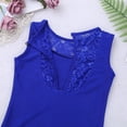 thumbnail image 6 of YEAHDOR Kids Girls Lace Back Ballet Dance Gymnastics Camisole Leotard Sports Tank Tops Dancewear Blue 5-6, 6 of 7