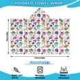 thumbnail image 2 of Colorful Mushroom Cartoon White Pattern Hooded Bath Towel，50"x30" for Ages 3 To 12 Kids, Quick Dry Lightweight Soft Microfiber Hood Beach Towel Cover Up for Kids, 2 of 7