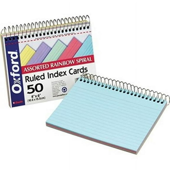 Made-to-Print 4 x 6 in. Oxford Spiral Bound Ruled Index Card - 100 Count
