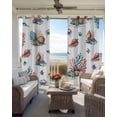thumbnail image 2 of Marine Creature Blackout Curtains for Bedroom Living Room, Shell Coral Fish Watercolor Ocean 45 In Long Thermal Insulated Room Darkening Drapes Grommet Window Treatments, 42 x 45 In, 2 of 9