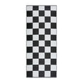 thumbnail image 4 of Outdoor Rug - Folded Design - Recycled Plastic Mat for Patio, Camping, Beach, Balcony, Porch, Deck - Weather, Water, Stain, Lightweight, Fade and UV Resistant - California - Black & White, 4 of 5