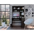 thumbnail image 2 of FM FURNITURE Weston Two Writing Computer Desk Engineered Wood Black, 2 of 9