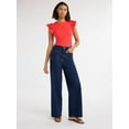 thumbnail image 4 of Free Assembly's Women's and Women's Plus Wide Leg Jeans with Patch Pockets, 30", 32", and 34" Inseams, Sizes 0-28, 4 of 5