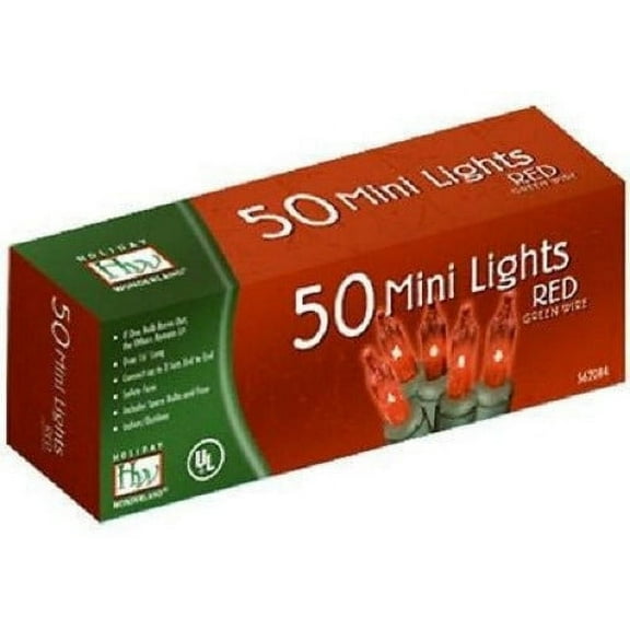 Holiday Wonderland 4053-88A 50 Count RED Mini Christmas Light Sets - Quantity of 6