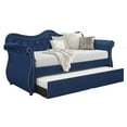 thumbnail image 3 of Galaxy Home Furnishings Abby Trundle Style Daybed Made with Wood & Curved Armrest in Navy, 3 of 5