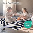 thumbnail image 4 of ODIKA 6'x9' Machine Washable Non-Slip Area Rug, Antelope Inspired Striped Motif with Abstract Fluid Bands High Traffic Rug, Black, 287931, 4 of 7