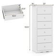 thumbnail image 4 of Giantex 6 Dresser Chest, Free Standing Wooden Storage Cabinet, Tall Dresser Clothes Organizer, White, 4 of 9