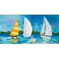 thumbnail image 2 of Slivka, Jane 14x9 Gold Ornate Wood Framed with Double Matting Museum Art Print Titled - The Regatta II, 2 of 4