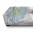 thumbnail image 3 of Ethnic Soft Flannel Fleece Throw Blanket, Mandala Round with Geometry Element Metatron Cube Alchemy Theme, Cozy Plush for Indoor and Outdoor Use, 60" x 80", Multicolor, by Ambesonne, 3 of 6