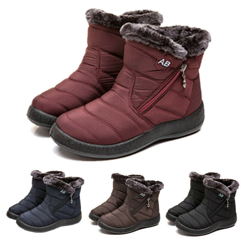 Warm Snow Boots Women's Winter Ankle Boot Fur Lined Waterproof Outdoor Shoes