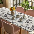 thumbnail image 3 of Grey Blue Botanical Table Cloths for 8 Foot Rectangle Tables, Rustic Country Spring Floral Summer Leaf Patio Waterproof Elastic Fitted Tablecloths, Washable Rectangular Table Cover for Camping, 3 of 8