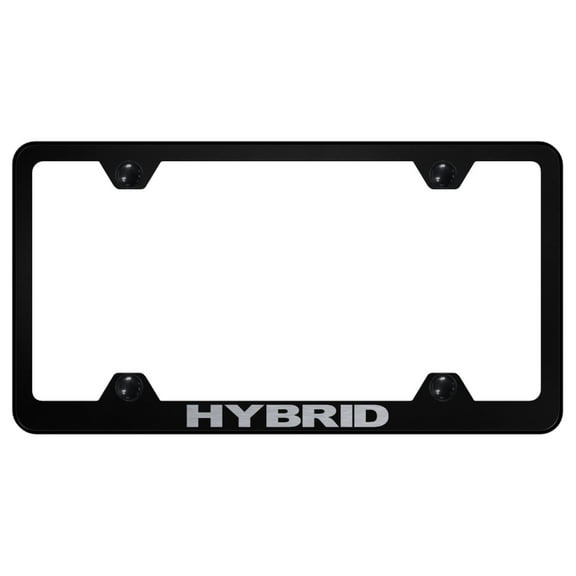 Honda Hybrid Laser Etched Stainless Steel Wide Body License Plate Frame (Black)