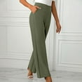 thumbnail image 5 of UAMVSH Dress Pants for Women Trendy Crossover High Waisted Stretchy Casual Business Pants with Pockets Soft Yoga Athletic Trousers(Medium,Army Green), 5 of 7