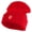 Red, variant on Small Red Apple with Stem iron on Embroidered Patched 12 Inch Long Knitted Beanie - Red OSFM