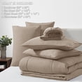 thumbnail image 6 of Queen Comforter Set, Grey 7 Pieces Bed in a Bag All Season Bedding, with Stitch Quilted Comforter Flat Sheet Fitted Sheet Pillowcases, 6 of 9