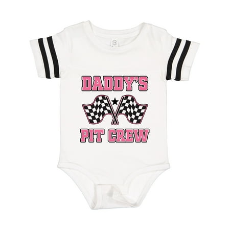 

Inktastic Daddy s Pit Crew Design with Checkered Flags Gift Baby Girl Bodysuit