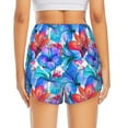 thumbnail image 4 of Xecao's Bright Flowers for a double-layer running short for women, perfect for gym, tennis, and more, featuring a convenient pocket., 4 of 9