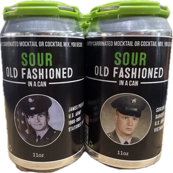 Wisconsin's Drink - Sour Old Fashioned Drink Mixers for Cocktails with Angostura Bitters, Ready-To-Drink, Carbonated Mocktail or Cocktail, 11oz Cans, Pack of 4