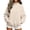 Beige, variant on Womens Casual Crew Neck Sweatshirt with Pockets Loose Fit Soft Long Sleeve Lightweight Pullover Tops Fall Clothes