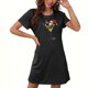 thumbnail image 1 of Camisón corto navideño para mujer, talla grande, cuello redondo, manga corta, estampado en el pecho, vestido de noche para mujer, 1 of 3
