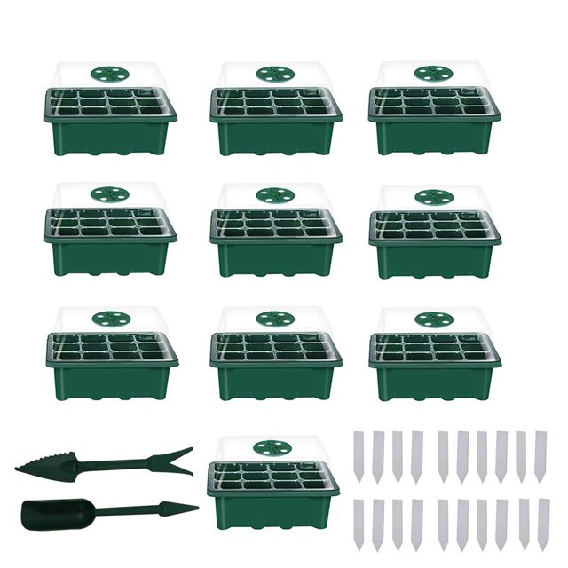 Bandejas De Semillas De 12 Celdas Bandeja De Inicio De Plántulas Con Domo De Humedad Juego De Bandejas De Germinación De Plantas Noticed HA023059-00