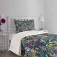 thumbnail image 5 of Ambesonne Space Quilted Bedspread Set 2 Pcs, Science Fiction Image, Twin Size, Multicolor, 5 of 6