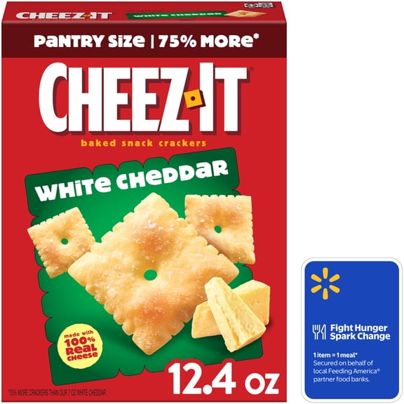 Cheez-It White Cheddar Cheese Crackers, Baked Snack Crackers, 12.4 oz